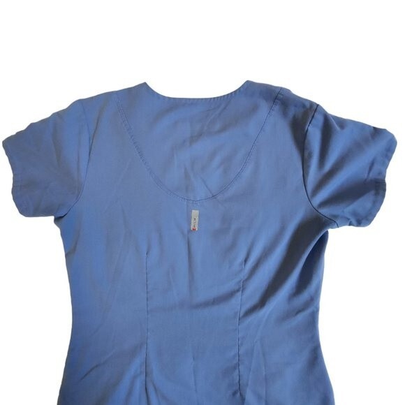 Grey's Anatomy Active Blue Short Sleeve 4 Pocket Scrub Top Size XS - Picture 4 of 12